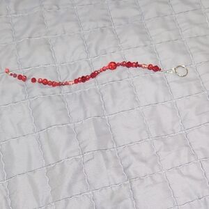 Elegant Red Beaded Key Chain